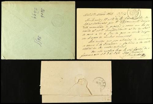 ✉ ESPAÑA. 1880-81. Dos cartas y un entero postal con interes
