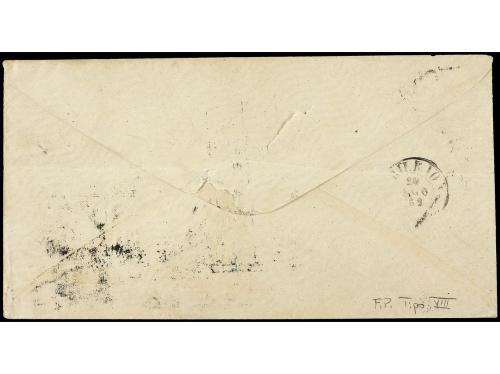 ✉ CUBA. Ant. 7F (2). 1862. HABANA a BILBAO. 1/2 real azul, p
