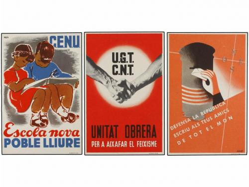 ✉ ESPAÑA GUERRA CIVIL. COLECCION completa de 10 TARJETAS POS