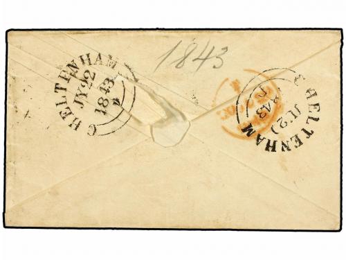 ✉ GRAN BRETAÑA. Ed. . 1843. LONDRES a CHELTENHAM. Entero pos