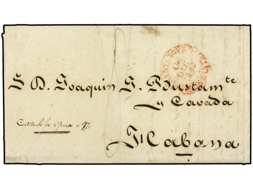 ✉ COLONIAS ESPAÑOLAS: CUBA. 1850(19 Diciembre). SANTANDER a 