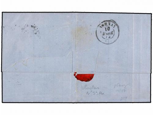 ¿ GRECIA. Ed. . 1872. 40 l. rojo lila (Mi. 21I) en carta de