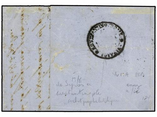 ✉ GRECIA. Ed. VL.17,19. 1862. SYROS a CONSTANTINOPLA.10 l. n