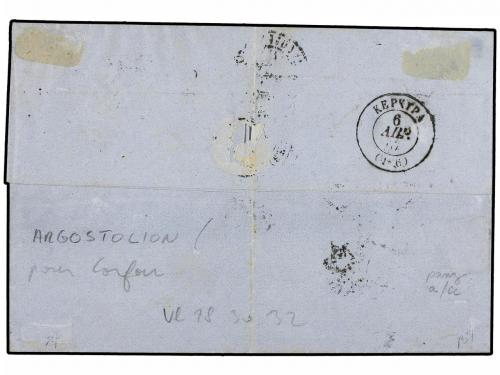 ✉ GRECIA. Ed. . Vl. 28,30,32. 1867. ARGOSTOLION a KERKYRA. 1