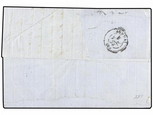 ✉ GRECIA. Ed. Vl.37(4). 1873. ATENAS a SPARTI. 5 l. verde. T