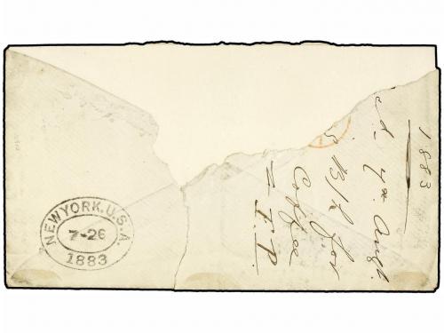 ✉ SALVADOR. Ed. . 1883. ACAJUTLA a LONDRES. 1 ctvo. verde y 