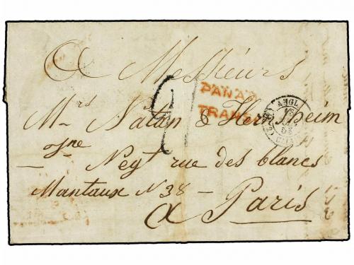 ¿ PERU. Ed. . 1853. E.L. from LIMA to PARIS with, on the rev