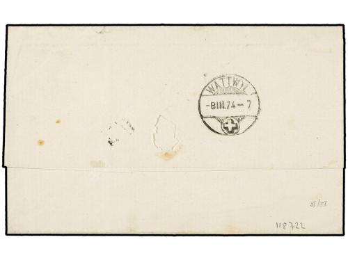 ✉ LEVANTE: CORREO AUSTRIACO. 1874. Cover from BEYROUTH, SYRI