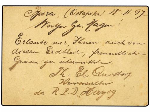 ¿ MOZAMBIQUE (COMPAÑIA). 1897. MOZAMBIQUE 10 r. ovpt p/stat.