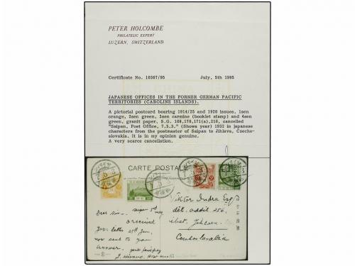 ✉ JAPON. 1932. CAROLINE ISLANDS. Postcard franked with grani