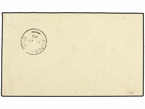 ✉ MALAYA: JOHORE. Ed. . 1896. Registered cover used to SINGA