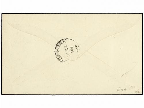 ✉ MALAYA: JOHORE. Ed. . 1898. Registered cover to SINGAPORE 