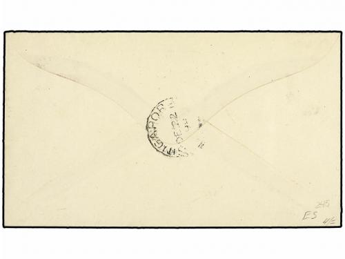 ✉ MALAYA: JOHORE. Ed. . 1898. Registered cover to SINGAPORE 