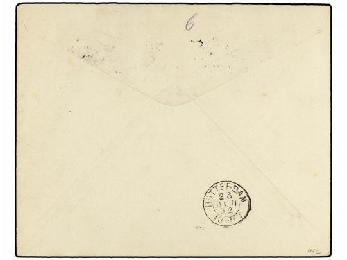 ✉ CURACAO. Ed. . 1892. Registered cover used to ROTTERDAM be