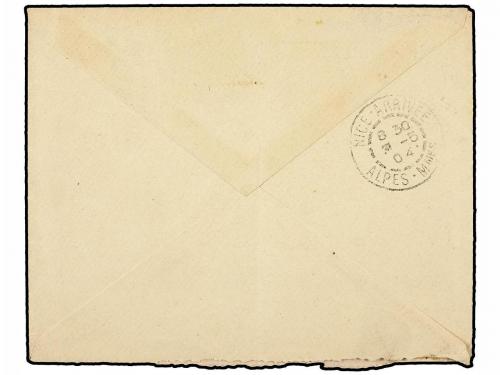 ✉ INDOCHINA FRANCESA. Ed. . 1904. Cover bearing sage Type 1 