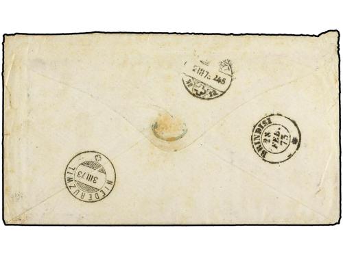 ✉ MALAYA. 1875. MALAYA. Cover used to SWITZERLAND bearing 8 