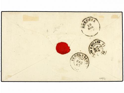 ✉ ITALIA ANTIGUOS ESTADOS: LOMBARDO-VENECIA. Ed. . 1863. 10 