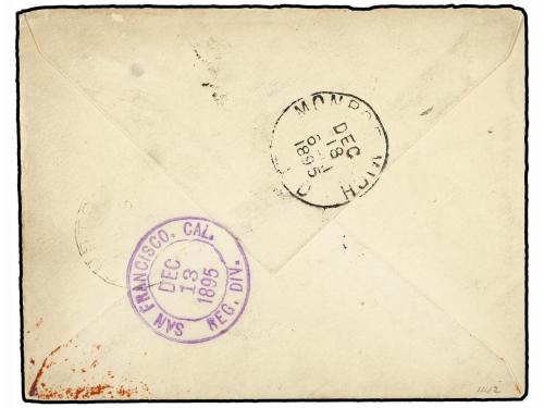 ✉ HONG KONG. Ed. . 1891. 20 c. on 30 c. gray green, tied by 