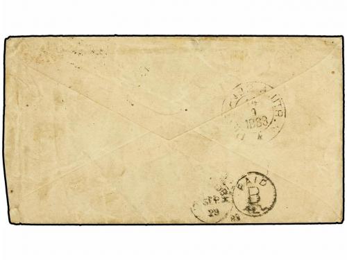 ✉ SUECIA. 1879. 4 ö. gray (two, one fault) + 12 ö. blue, tie