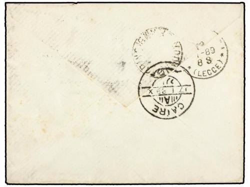 ✉ SUIZA. 1888. 25 c. yellow green, perf. 9 1/2 tied by neat 