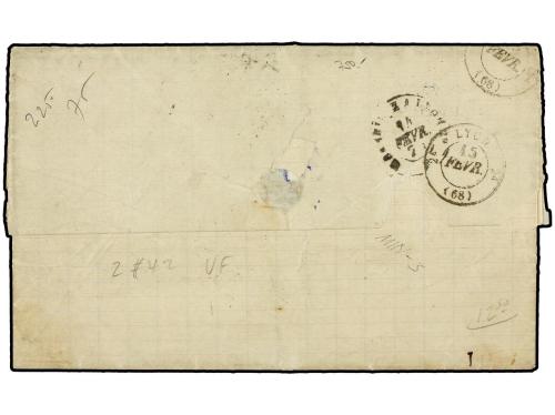 ✉ FRANCIA. Yv. 43B+43Bb. 1871 (February). Entire letter to L