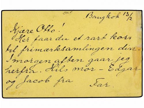 ✉ TAILANDIA. Ed. . 1905. 1 1/2 a. on 4 a. stationery card us
