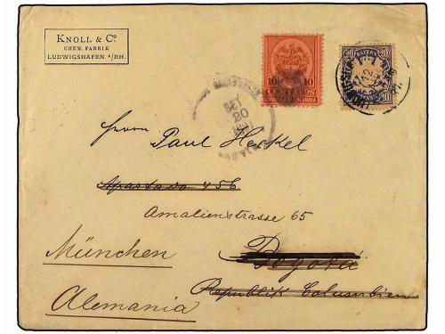 ✉ COLOMBIA. Ed. . 1897. Cover to BOGOTA franked by single 18
