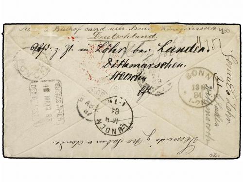 ✉ ALEMANIA. Ed. . 1883. 10 pf. rose stationery envelope used