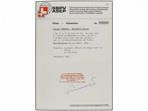 ¿ SUIZA. Ed. . 1858. RUSWIL a KRIENS. 5 Rp. casta(Zu. 22C) y