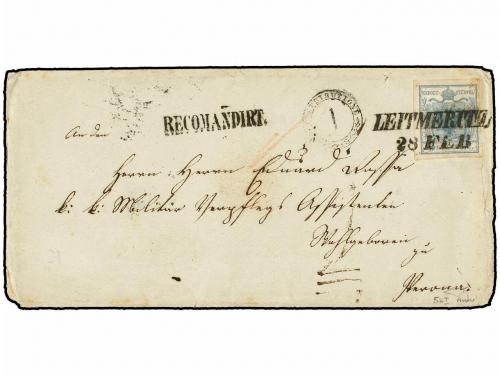 ✉ AUSTRIA. Ed. . (1854 CA.). Registered cover to Military Un