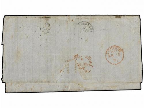 ✉ VENEZUELA. Ed. . 1871. Entire letter sent stampless to BOR