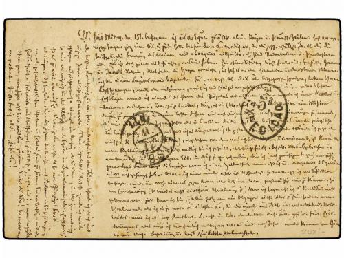 ✉ PORTUGAL. Ed. . 1877. 5 pf. mauve stationery card used to 