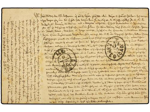 ✉ PORTUGAL. 1877. 5 pf. mauve stationery card used to LISBON