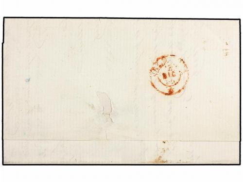 ✉ ESPAÑA. Ed. 48. 1856. BARCELONA a VALENCIA. 4 cuartos rojo