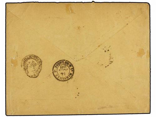 ✉ FRANCIA. Ed. . 1888. CALLIAN a MARSELLA. 15 cts. azul tasa