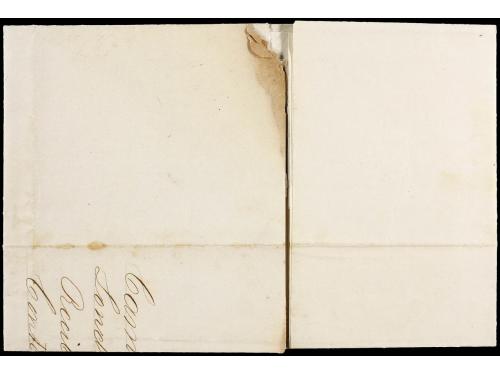 ✉ ESPAÑA. 1858. POR ISIDORO en ovalo rojo (P.E.16). MUY RARA