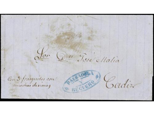 ✉ ESPAÑA. 1859. PAUSADELA Y RECUERO. Dos cartas con marcas a