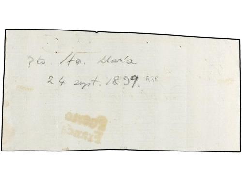 ✉ ESPAÑA: PREFILATELIA. (1840 CA). FRONTAL DE PLICA con la m