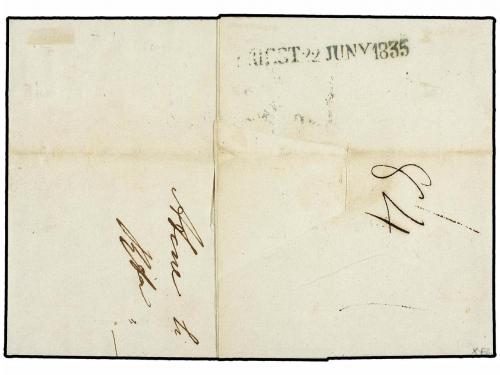 ✉ GRECIA. Ed. . 1835 (May 18). Entire letter to TRIESTE rate