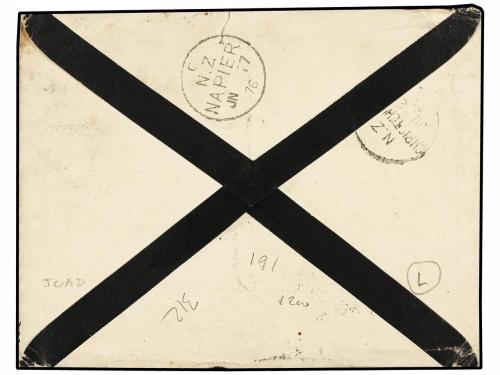 ✉ NUEVA ZELANDA. Ed. . 1876 (May 3). Mourning cover to CHRIS