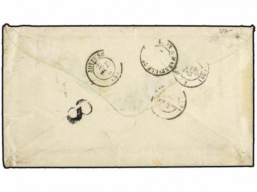 ✉ GUATEMALA. Ed. . 1866 (Sept 16). Cover to FRANCE with blue