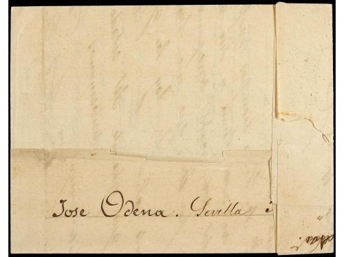 ✉ ESPAÑA. Ed. 96. 1868. SEVILLA a BARCELONA. 50 mils. castar