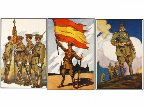 ✉ ESPAÑA GUERRA CIVIL. 1937. SERIE DE 10 TARJETAS POSTALES L