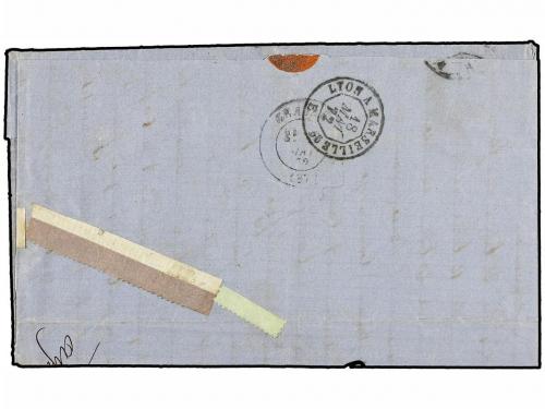 ✉ FRANCIA. Ed. . Yv. 59. 1872. CAHORS a GRASSE. 15 cts. bist