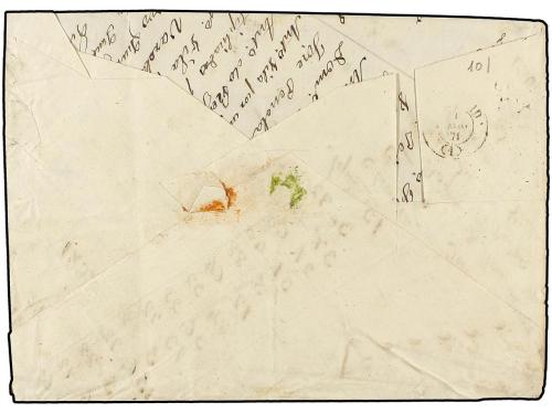 ✉ ESPAÑA. Ed. 107(8). 1870. LUGO a MADRID. 50 mils. azul. Es