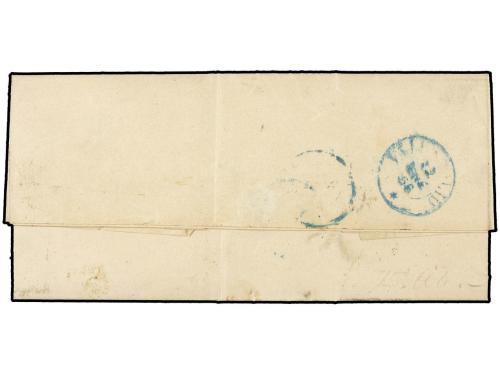 ✉ ESPAÑA. Ed. 40F. 1856. MADRID a VALLADOLID. 4 cuartos rojo