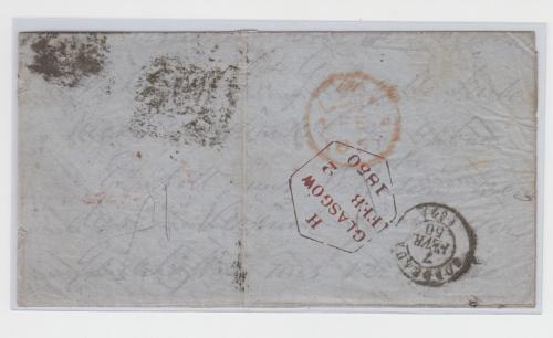 ✉ GRAN BRETAÑA. Ed. . 1850(2 Febrero). Carta completa de GLA