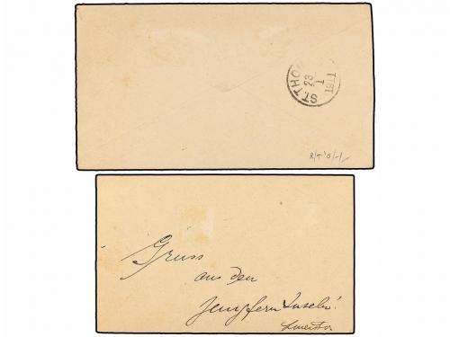 ✉ ISLAS VIRGENES. 1908-11. Two postal stationary 1/2 d. gree