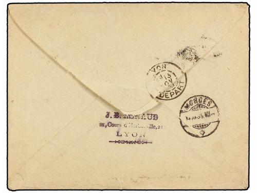 ✉ FRANCIA. Yv. 75, 90(2), 97(2). 1900. LYON a SUIZA. Entero 