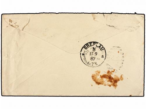 ✉ ESTADOS UNIDOS. 1887. Hockley (Texas, USA) to BRESLAU (Czc